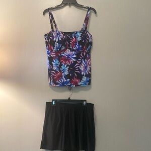 Swimsuits For All Women’s Plus 2 Piece Tank Set Swimsuit 14 Floral